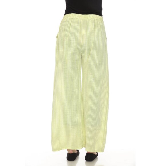 Lime Green Striped Drawstring Pant With Pockets - Picture 7 of 7